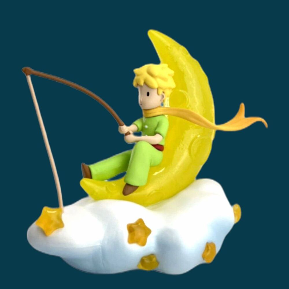 Le Petit prince / the little prince fishing in the Moon figurine